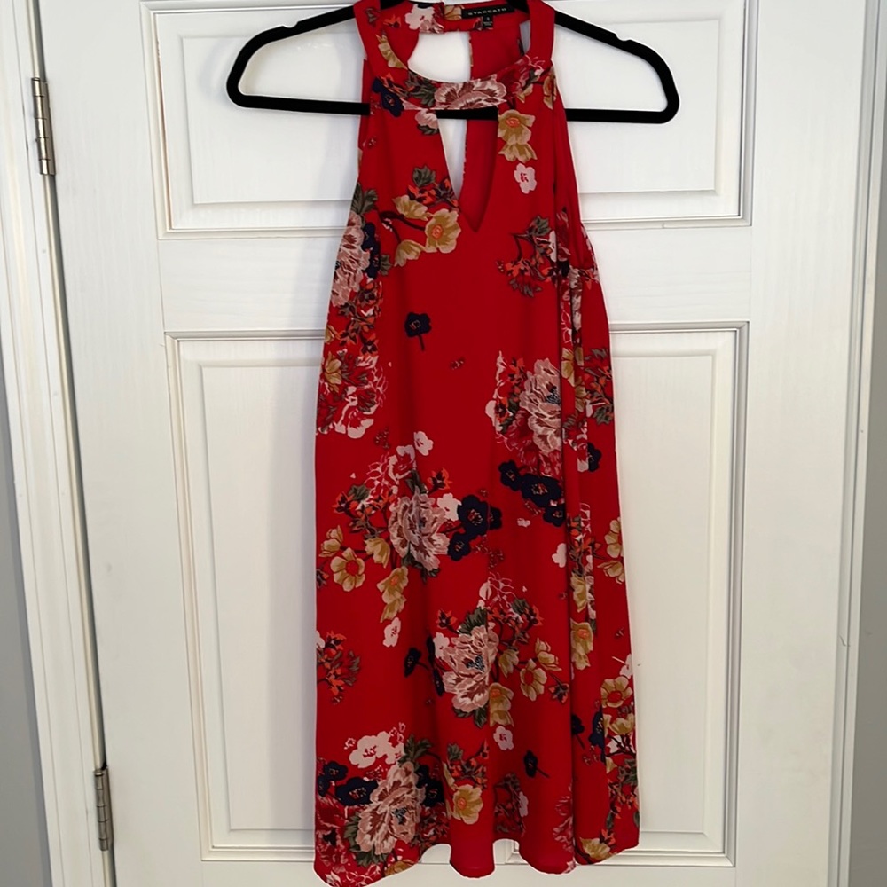 Red Floral Print Dress Size Small